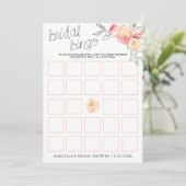 Carte de bingo de mariage rosé (Debout devant)