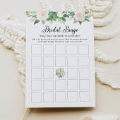Carte de bingo de mariée à fleurs de couleur blanc