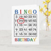 Carte de Bingo du 29e anniversaire (Fleur jaune)