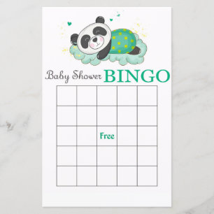 Carte de bingo du baby shower Cute Panda