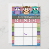 Carte de bingo du baby shower de hibou (Devant)