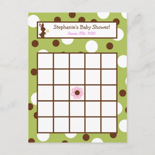 Carte de Bingo écrite amis Bunny (Devant)