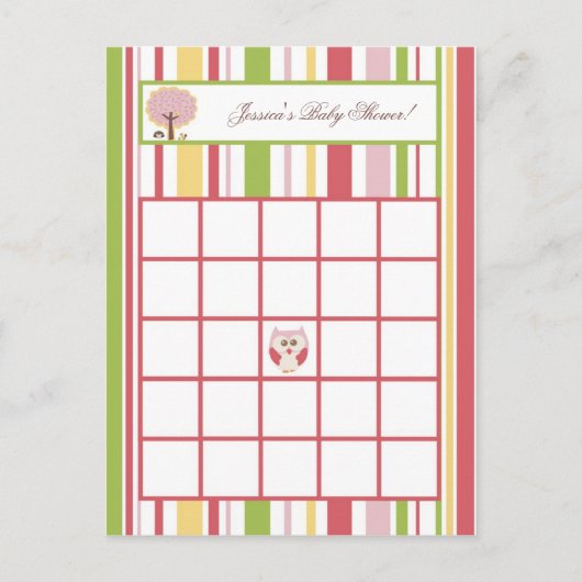 Carte de Bingo écrite Amour et la nature Fille Woo (Devant)