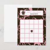 Carte de Bingo écrite fille rose Punk Rock crâne F (Devant / Derrière)