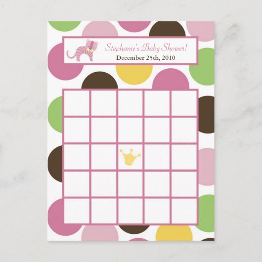 Carte de Bingo écrite Jungle Queen Tiger Safari Zo (Devant)