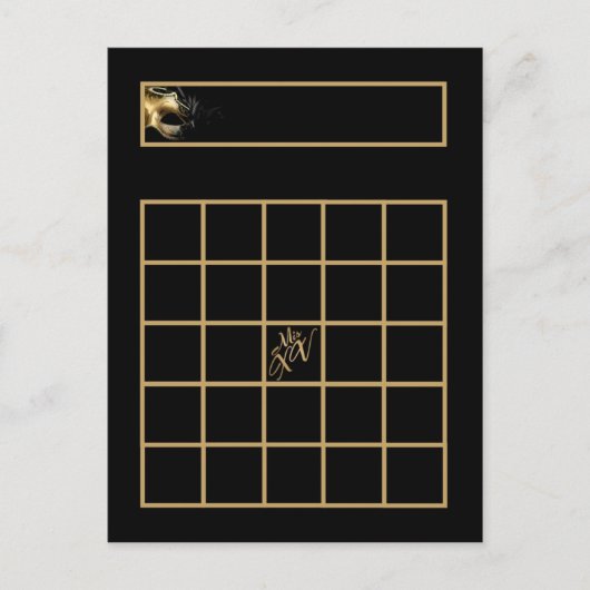 Carte de Bingo écrite Mis XV Gold Noir (Devant)