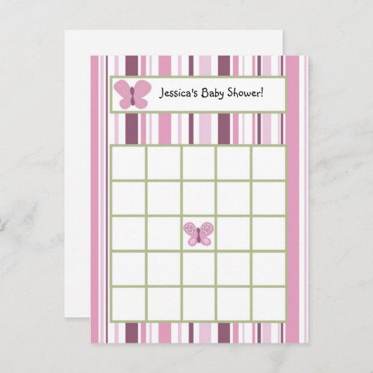 Carte de bingo écrite Papillon de prune de sucre (Devant / Derrière)