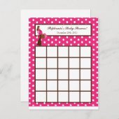 Carte de Bingo écrite Pink Mod Maman Pois (Devant / Derrière)