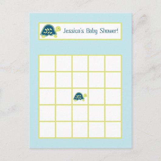 Carte de Bingo écrite Tortues de mer bleues (Devant)