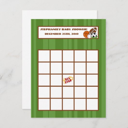 Carte de Bingo Écrite Tout Étoiles Vert (Devant / Derrière)