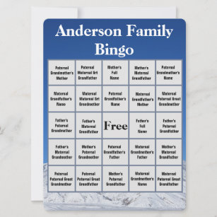 Carte De Bingo Familiale Avec Photo De Montagne Co