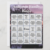 Carte De Bingo Familiale Avec Pink Purple Sunset P (Devant)