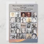 Carte de Bingo famille Coucher de soleil orange et (Dos)