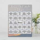 Carte de Bingo famille Coucher de soleil orange et (Debout devant)