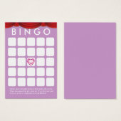 Carte de Bingo Fête des mariées violet de coeur de (Devant & derrière)