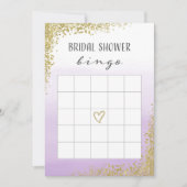 Carte de Bingo Fête des mariées violet et or (Devant)