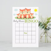 Carte de bingo Fox baby shower (Debout devant)