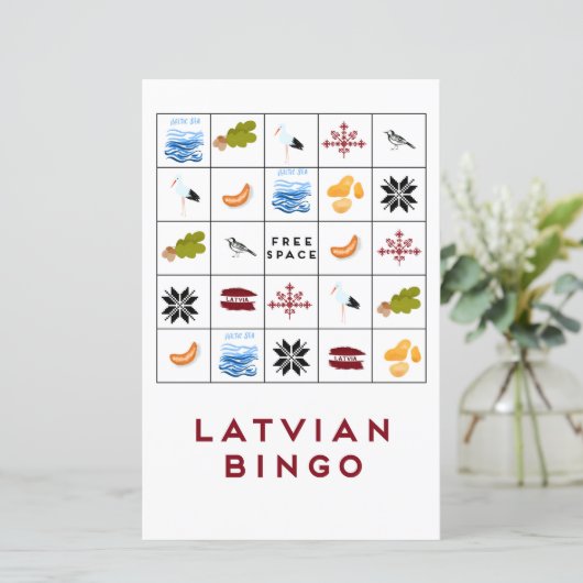 Carte de Bingo lettone version 6 (Debout devant)