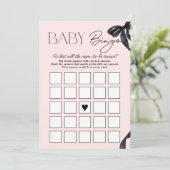 Carte de bingo moderne Hello Baby Bow Baby shower (Debout devant)