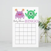 Carte de bingo Monster baby shower (Debout devant)
