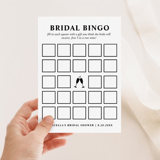 Carte de bingo nuptiale