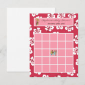 Carte de Bingo Pink Hawaiian Luau Tropical (Devant / Derrière)