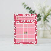 Carte de Bingo Pink Hawaiian Luau Tropical (Debout devant)