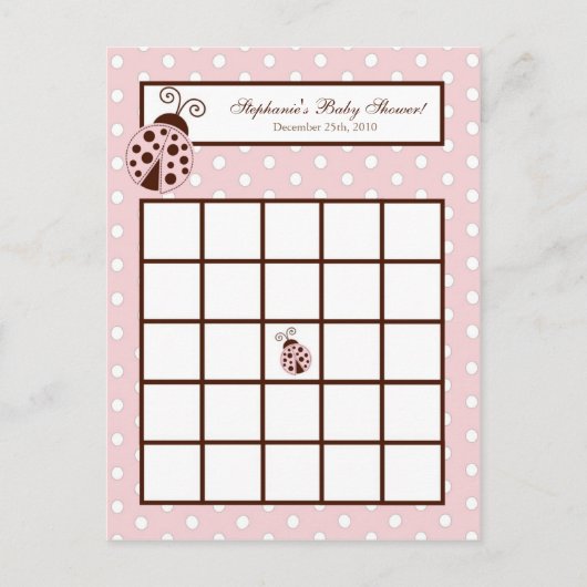 Carte de Bingo Pink Ladybug (Devant)
