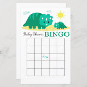 carte de bingo pour baby shower dinosaure,Bingo di (Devant / Derrière)