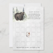 Carte de bingo pour Baby Shower | Forêt Rustique (Devant)