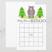 carte de bingo pour baby shower ours, Bingo de la  (Devant / Derrière)
