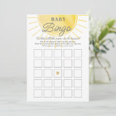 Carte de bingo pour bébé Baby shower de soleil aqu (Debout devant)