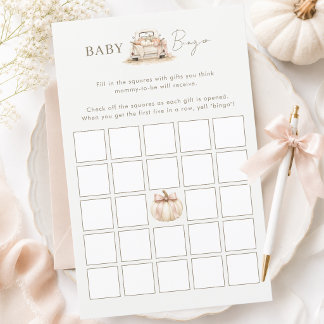 Carte de bingo pour bébé Shower avec camion vintag