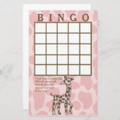 Carte de bingo rose Giraffe Spots (Devant / Derrière)