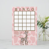 Carte de bingo rose Giraffe Spots (Debout devant)
