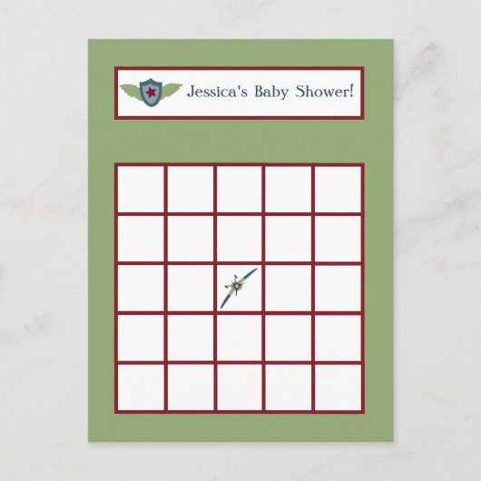 Carte de bingo vintage enregistreur d'avion (Devant)