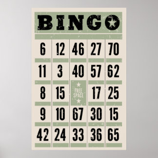 Carte de Bingo Vintage – Impression d'Art pour Sal