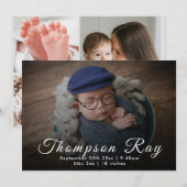 Carte de Birth Announcement | New Baby Announcemen (Devant / Derrière)