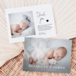 Carte de Birth Announcement | New Baby Announcemen<br><div class="desc">Carte faire-part de naissance simple avec un texte superposé qui est le nom du nouveau-né et les statistiques de naissance. Vous pouvez ajouter une deuxième image au dos avec un bref message.</div>