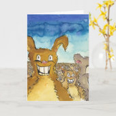 Carte de birthday animée 'The Critters Want Cake' (Fleur jaune)