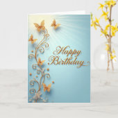 Carte de birthday filigranée douce (Fleur jaune)