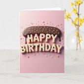 Carte de Biscuit d'Anniversaire Sucré (Fleur jaune)