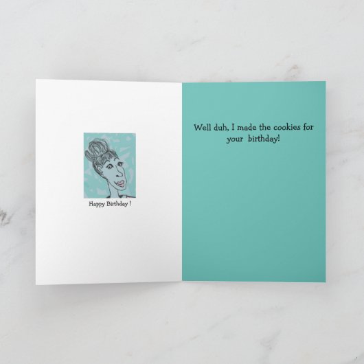 Carte de biscuits d'anniversaire. (Intérieur)