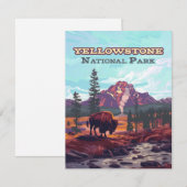 Carte de bison Wyoming du parc national Yellowston (Devant / Derrière)