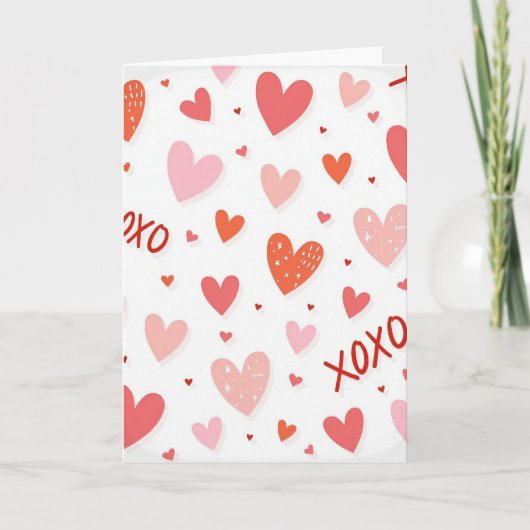 Carte de bisous et de cœurs Xoxo (Devant)