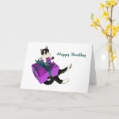 Carte de Black and White Cat (Fleur jaune)