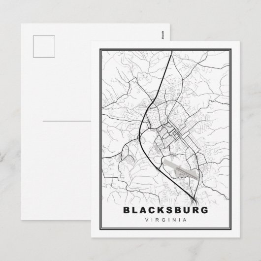 Carte de Blacksburg (Devant / Derrière)