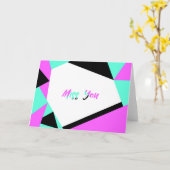 Carte de bloc couleur | Rose Turquoise noir (Fleur jaune)