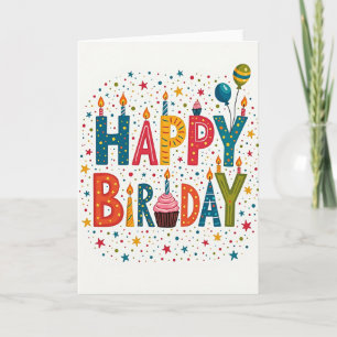 Carte de bloc d'anniversaire colorée