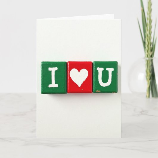 Carte de blocs Simple Je t'aime (Devant)